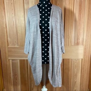 2/$10 Taupe Longline Open Cardigan